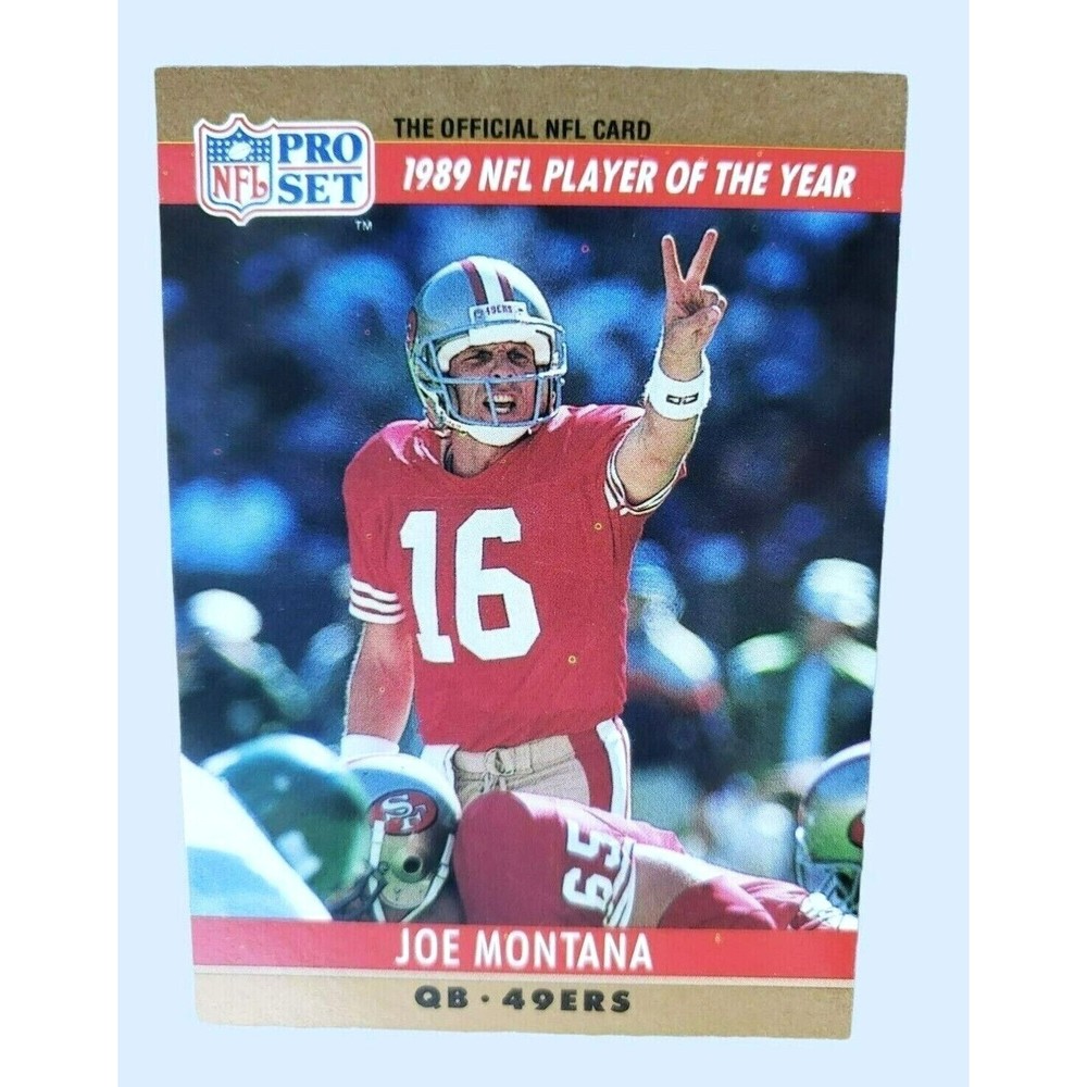Joe Montana 1990 Pro Set #2 1989 NFL Player Of the Year Error Card!